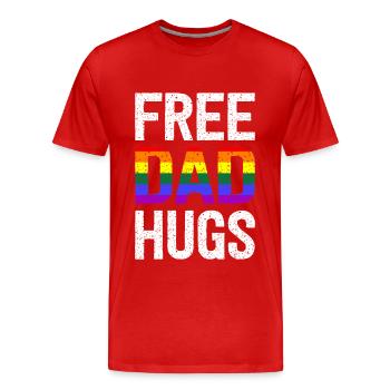 Câlins de papa gratuits - T-shirt bio Premium Homme - rouge - Devant - Damien (186cm)