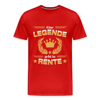 Eine Legende geht in Rente Ruhestand 2025 - Männer Premium Bio T-Shirt - Rot - Vorne - Damien (186cm)