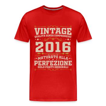 10 Jahre 2016 Vintage Retro Geburtstagsgeschenk - Männer Premium Bio T-Shirt - Rot - Vorne - Damien (186cm)
