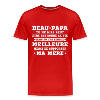Step-dad not given life but made better - Men's Premium Organic T-Shirt - red - Front - Damien (186cm)