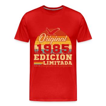 40 Years 1985 Vintage Retro Birthday Gift - Men's Premium Organic T-Shirt - red - Front - Damien (186cm)
