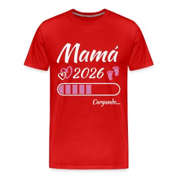 Future maman 2026 Chargement - T-shirt bio Premium Homme - rouge - Devant - Damien (186cm)
