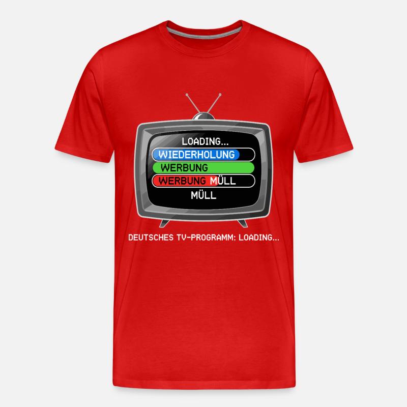 German TV Program: Loading... - Men's Premium Organic T-Shirt - red