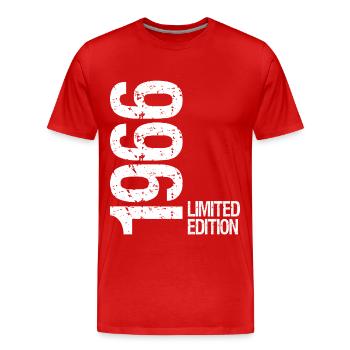Édition limitée de 1966 - T-shirt bio Premium Homme - rouge - Devant - Damien (186cm)