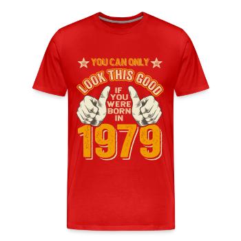 Birthday 1979 Born in 1979 born in 1979 - Men's Premium Organic T-Shirt - red - Front - Damien (186cm)