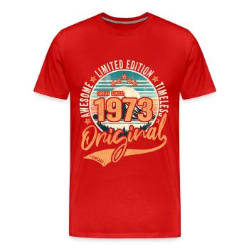 Born 1973 51st Birthday Original 1973 - Men's Premium Organic T-Shirt - red - Front - Damien (186cm)