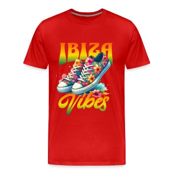 Ibiza Vibes - Men's Premium Organic T-Shirt - red - Front - Damien (186cm)