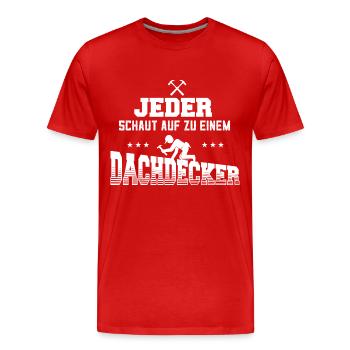 Dachdecker Zimmermann - Männer Premium Bio T-Shirt - Rot - Vorne - Damien (186cm)