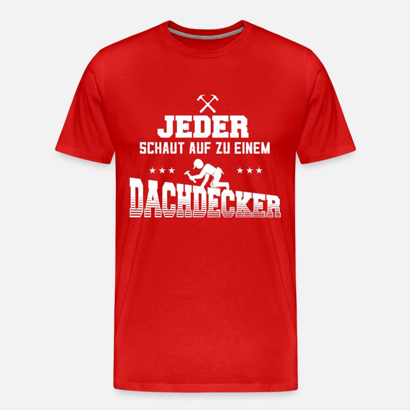 Dachdecker Zimmermann - Männer Premium Bio T-Shirt - Rot