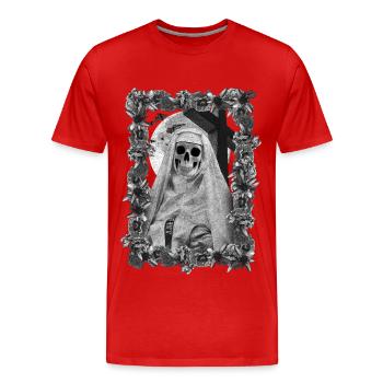 Nonne des Todes - Männer Premium Bio T-Shirt - Rot - Vorne - Damien (186cm)