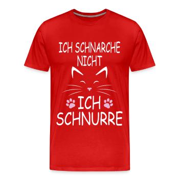 Ich schnarche nicht ich schnurre - Männer Premium Bio T-Shirt - Rot - Vorne - Damien (186cm)
