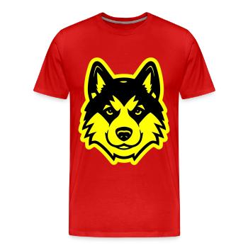 Tête de chien Akita - T-shirt bio Premium Homme - rouge - Devant - Damien (186cm)