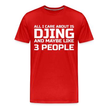 Care about DJing - Männer Premium Bio T-Shirt - Rot - Vorne - Damien (186cm)