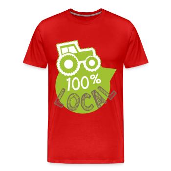 producteur 100% local, magasin producteurs - T-shirt bio Premium Homme - rouge - Devant - Damien (186cm)
