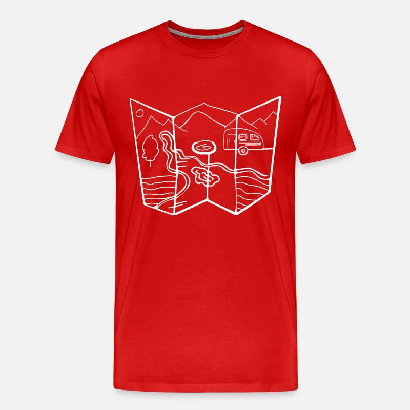 Camping - (5) - Männer Premium Bio T-Shirt - Rot