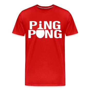 Ping Pong - Männer Premium Bio T-Shirt - Rot - Vorne - Damien (186cm)