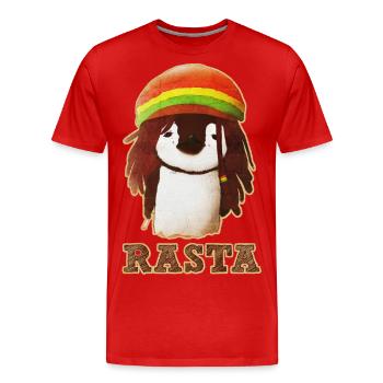 Rasta Pingouin - T-shirt bio Premium Homme - rouge - Devant - Damien (186cm)