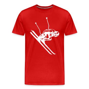 Skifahrer, Skifahren - Männer Premium Bio T-Shirt - Rot - Vorne - Damien (186cm)