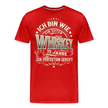 75.Geburtstag Whiskey Whisky - Männer Premium Bio T-Shirt - Rot - Vorne - Damien (186cm)