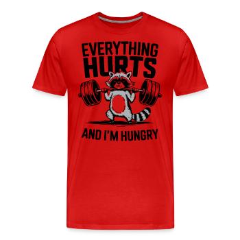 Fitness Gym Sport Haltérophilie - Tout fait mal - T-shirt bio Premium Homme - rouge - Devant - Damien (186cm)