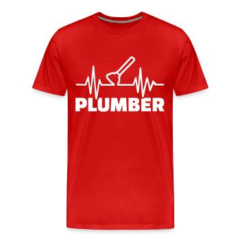 Klempner - Männer Premium Bio T-Shirt - Rot - Vorne - Damien (186cm)