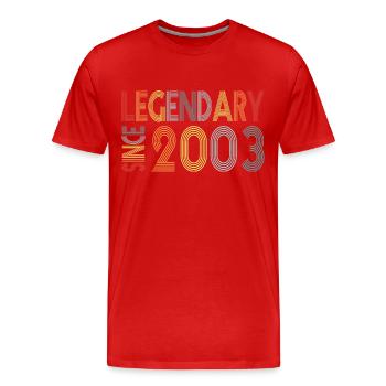 Legendary since 2003 - Men's Premium Organic T-Shirt - red - Front - Damien (186cm)