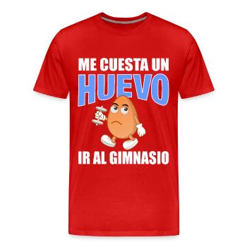 Cela me coûte cher d’aller à la salle de sport - T-shirt bio Premium Homme - rouge - Devant - Damien (186cm)