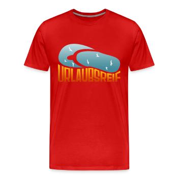 urlaubsreif - Männer Premium Bio T-Shirt - Rot - Vorne - Damien (186cm)