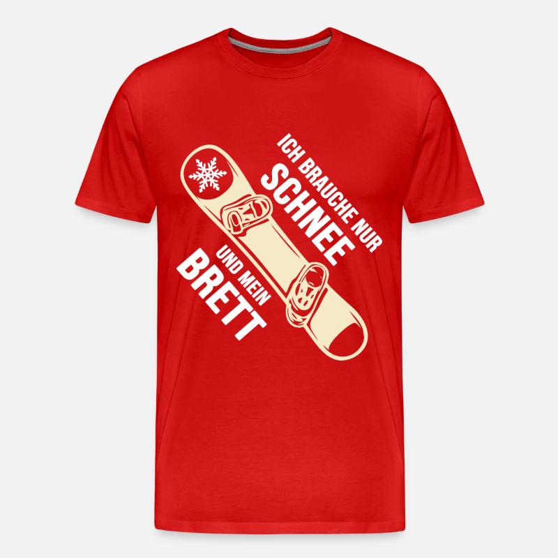 Snowboard Snowboarder Softboot "Schnee & Brett" - Männer Premium Bio T-Shirt - Rot