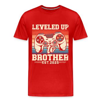 Promoted to Brother 2025 - Men's Premium Organic T-Shirt - red - Front - Damien (186cm)