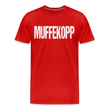 Westerwald Spruch Geschenk - Hui Wäller - Männer Premium Bio T-Shirt - Rot - Vorne - Damien (186cm)