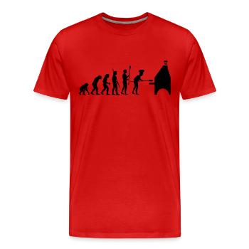 evolution pizza - Männer Premium Bio T-Shirt - Rot - Vorne - Damien (186cm)