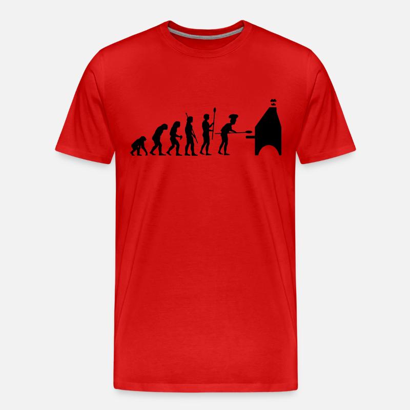 evolution pizza - Männer Premium Bio T-Shirt - Rot