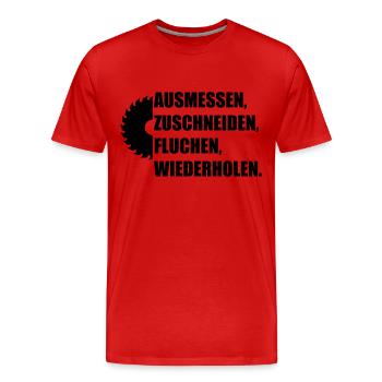 fluchen - Männer Premium Bio T-Shirt - Rot - Vorne - Damien (186cm)