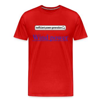 Wind Power Inefficient power generation - Men's Premium Organic T-Shirt - red - Front - Damien (186cm)