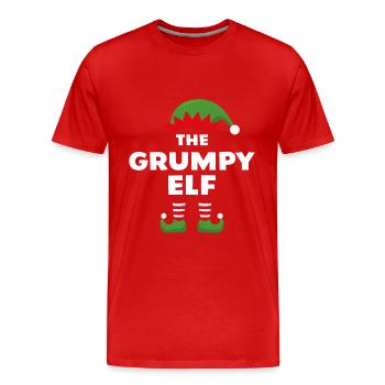 L’Elfe Grincheux - T-shirt bio Premium Homme - rouge - Devant - Damien (186cm)