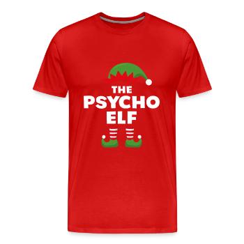 The Psycho Elf - Men's Premium Organic T-Shirt - red - Front - Damien (186cm)
