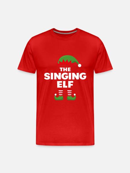 The Singing Elf - Men's Premium Organic T-Shirt - red