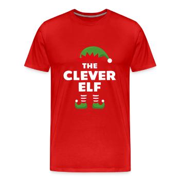 L’Elfe intelligent - T-shirt bio Premium Homme - rouge - Devant - Damien (186cm)