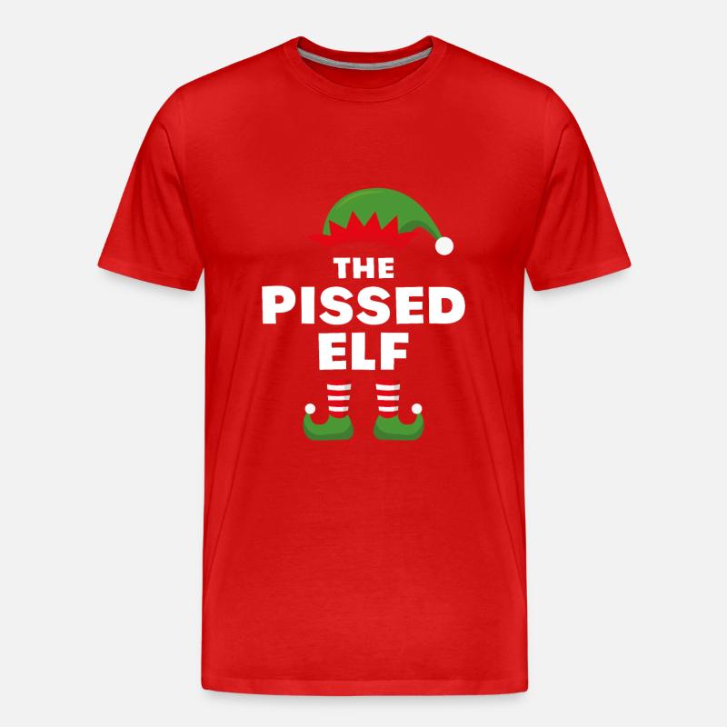 Der angepisste Elf - Männer Premium Bio T-Shirt - Rot