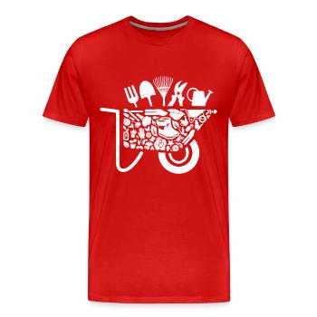 Fleuriste de jardin, Mesdames, Jardinier amateur, Jardinier - T-shirt bio Premium Homme - rouge - Devant - Damien (186cm)
