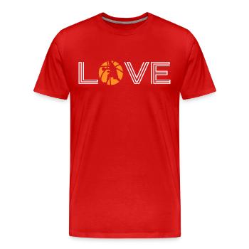 basketball basketball-love dunk - Men's Premium Organic T-Shirt - red - Front - Damien (186cm)
