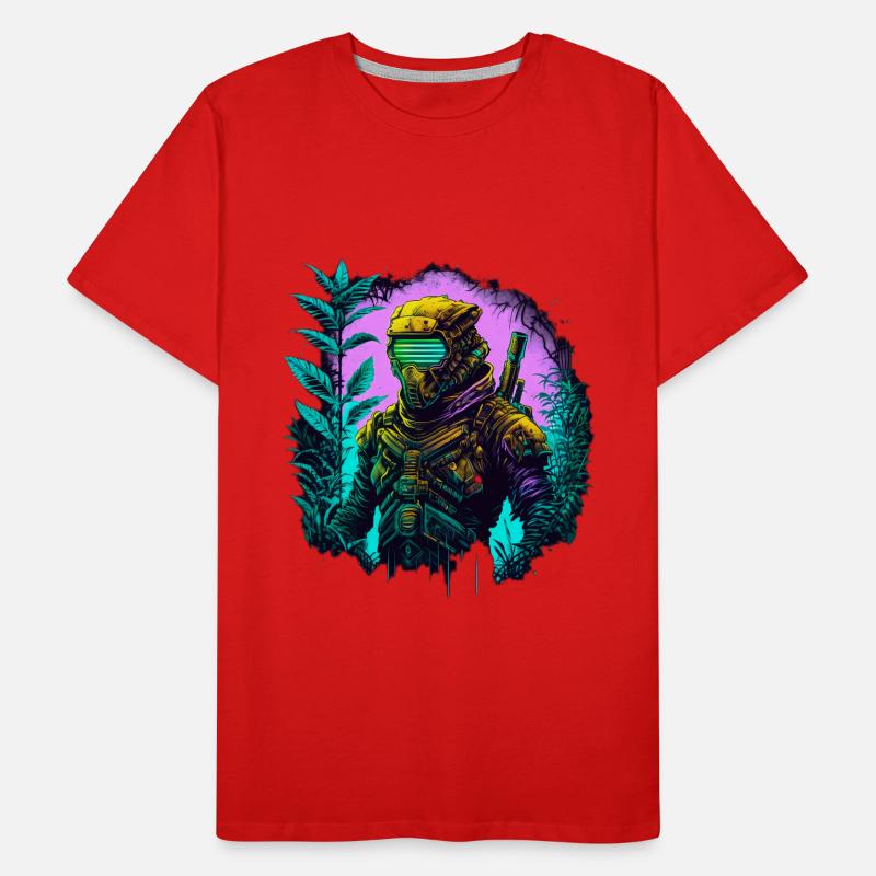 Ninja Cyber Warrior Samurai Gift Men's Premium Organic T-Shirt
