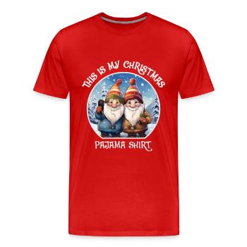Pyjama de Noël Nains Gnome - T-shirt bio Premium Homme - rouge - Devant - Damien (186cm)
