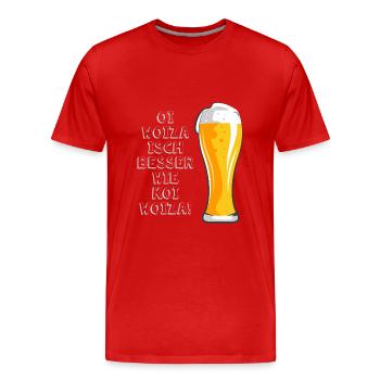Woiza Weizen Spruch Schwabe Sprüche Schwäbisch - T-shirt bio Premium Homme - rouge - Devant - Damien (186cm)