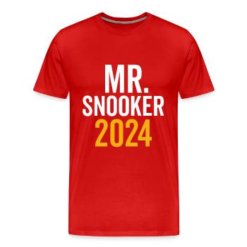 Mr. Snooker 2024 Billard Billard Snooker - T-shirt bio Premium Homme - rouge - Devant - Damien (186cm)