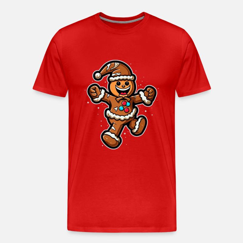 Lebkuchenmann - Weihnachtsmann Weihnachts Geschenk - Männer Premium Bio T-Shirt - Rot