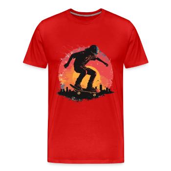 Skateboarder Skateboard Skate Skater Sonne - Männer Premium Bio T-Shirt - Rot - Vorne - Damien (186cm)