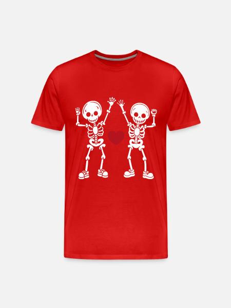 Dancing Skeletons Skulls Halloween - Men's Premium Organic T-Shirt - red