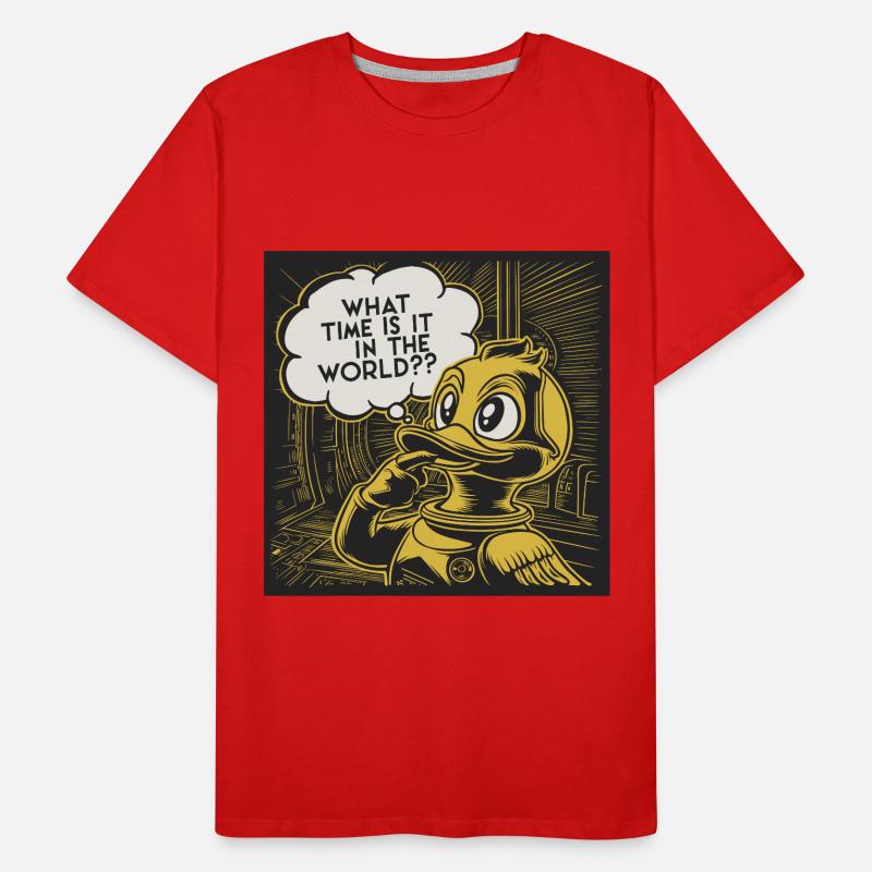 Déclaration réfléchie de canard de canard en plastique jaune T-shirt bio Premium Homme